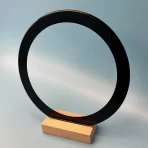 Custom Circular Tempered Glass Panel with Silk-Printed Black Border for Solar Applications